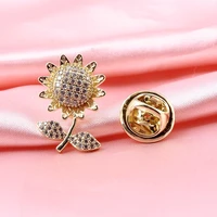 new cute sunflower brooch womens mini belt buckle dress anti unwanted exposure buckle suit accessories collar pin jewelry gifts