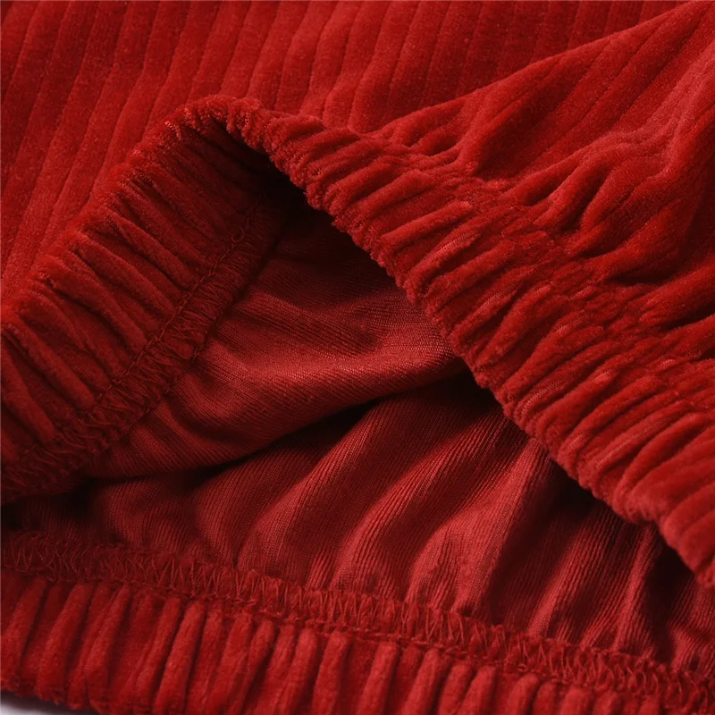 

Spring Fall Kids Girls Fashionable Clothes Lantern Sleeve Red Solid Color Dress Stylish for Children Baby Girls 1-6Years