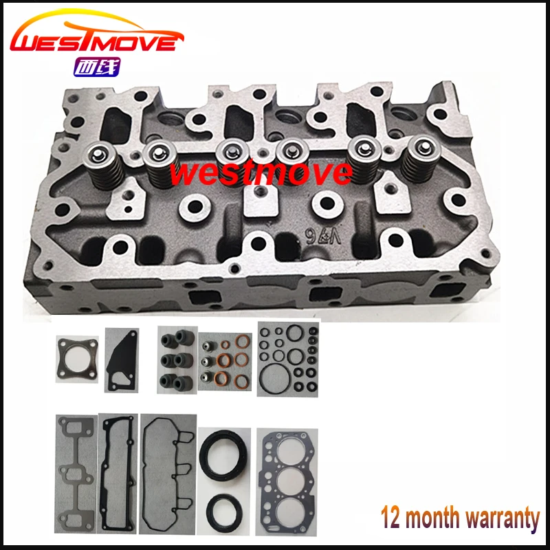 

Головки цилиндров в полной сборке assy для двигателя Yanmar: 3TNV76 с прокладкой