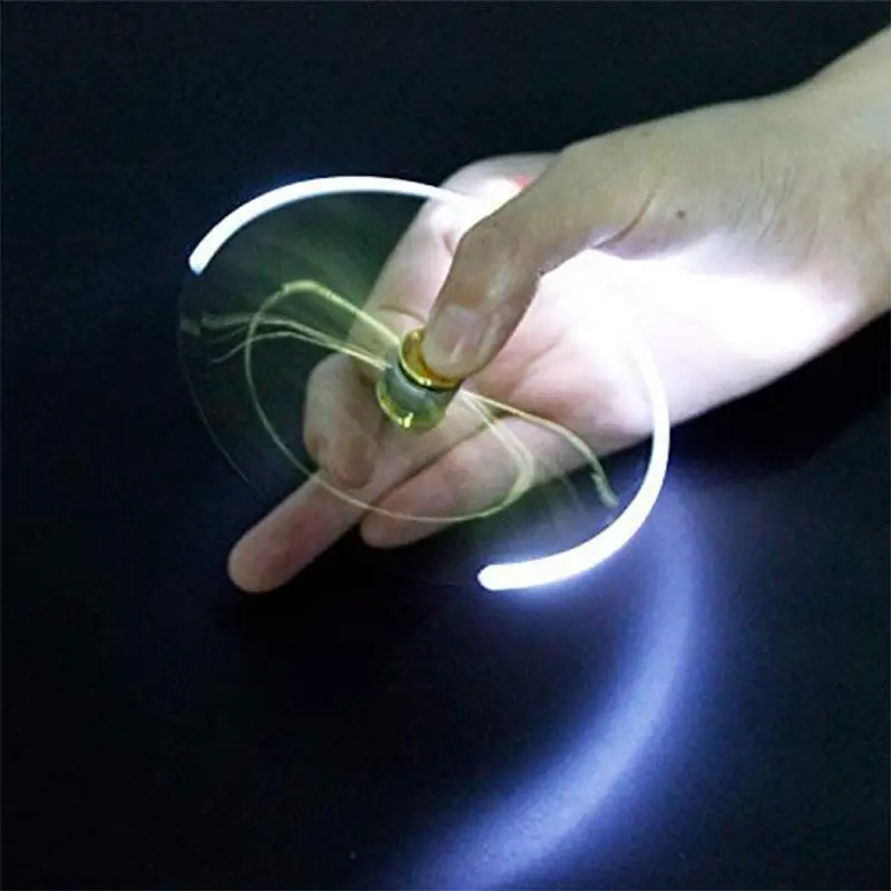 Interesting toy Fingertip Rotating spinner Gyro toy Pen Led Luminous Gyro Pen Office Anti Stress kinetic desk toy