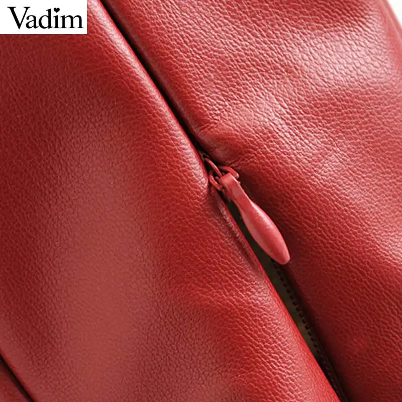 Vadim женские Стильные узкие брюки из искусственной кожи с боковой молнией