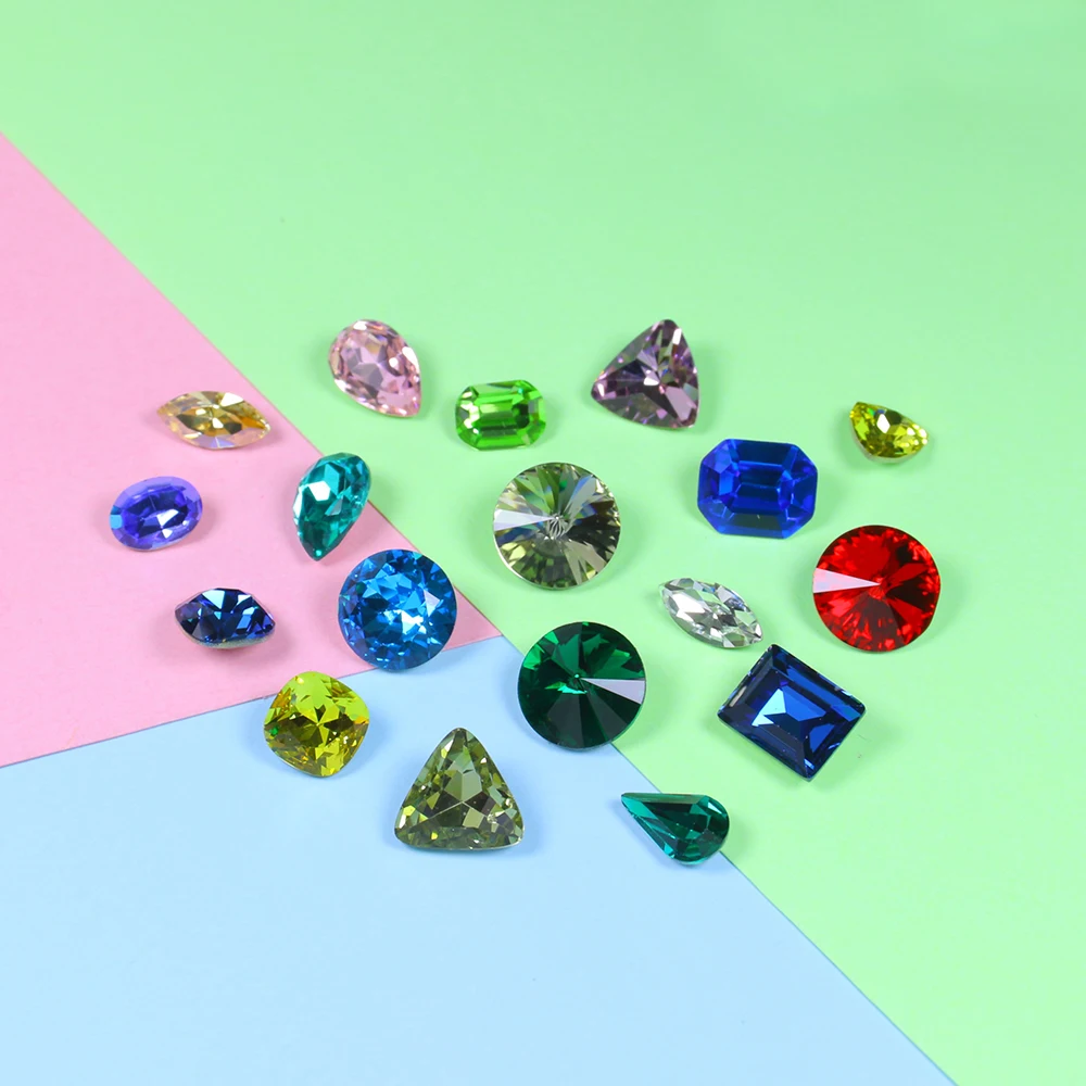 Случайная смесь цветов стеклянные хрустальные стразы Стразы для ногтей