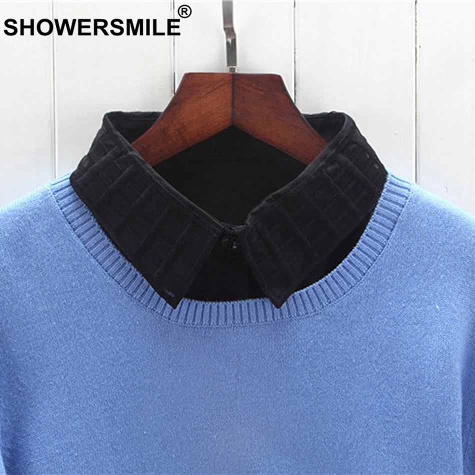 Женский съемный воротник SHOWERSMILE белая рубашка со съемными воротниками