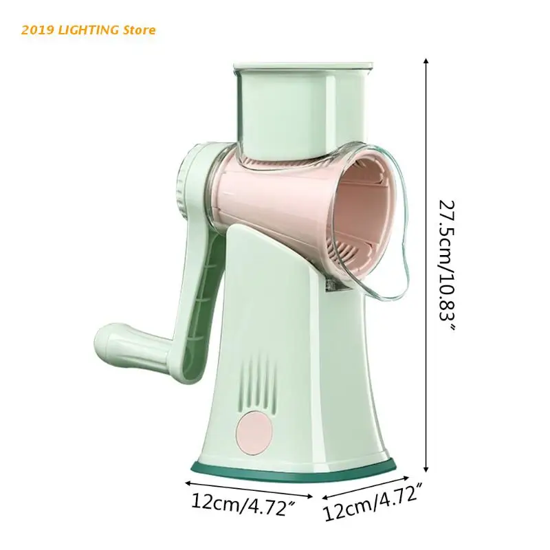 

Manua Vegetable Cutter Slicer Kitchen Tools Grater Shredder Round Crank Turns