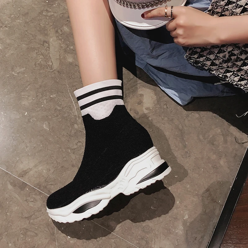 ENMAYER/кроссовки на плоской подошве без застежки Спортивные ботинки из эластичной