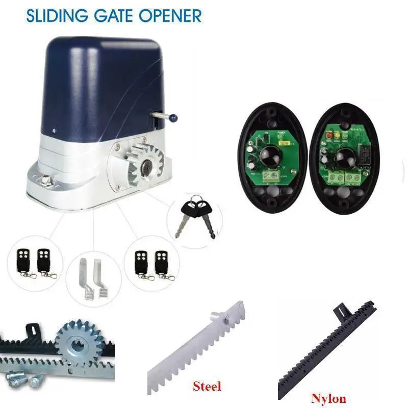 

Электрический автоматический оператор мотора раздвижных ворот 230 В/120 в 800 кг с 4 м 5 м 6 м стойками 4 пульта дистанционного управления 1 датчик