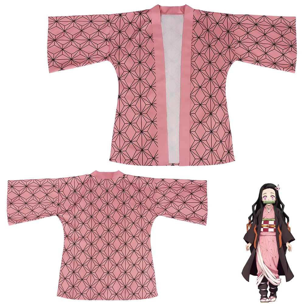 Anime Demon Slayer Kimetsu No Yaiba Tanjiro Kamado Cosplay Cape Costume Men Kimono Jackets Halloween Party Clothes Adult Kids |