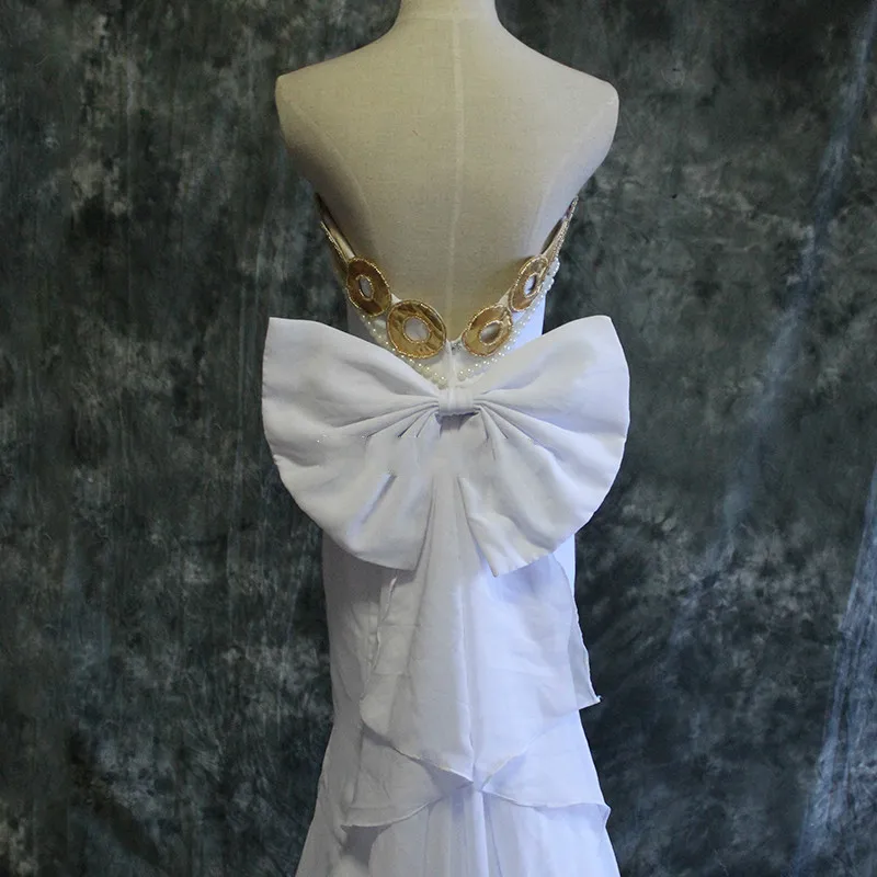 

Tsukino Usagi Cosplay Dress With Bowknot Anime Sailor Moon Cosplay Costume Long Dress Customized