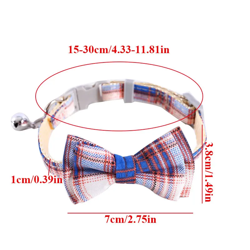 

Bowknot Small Cat Collars Adjustable Buckle Bow Tie Puppy Dog Collar Cute Small Dog Collar with Bells 1PC