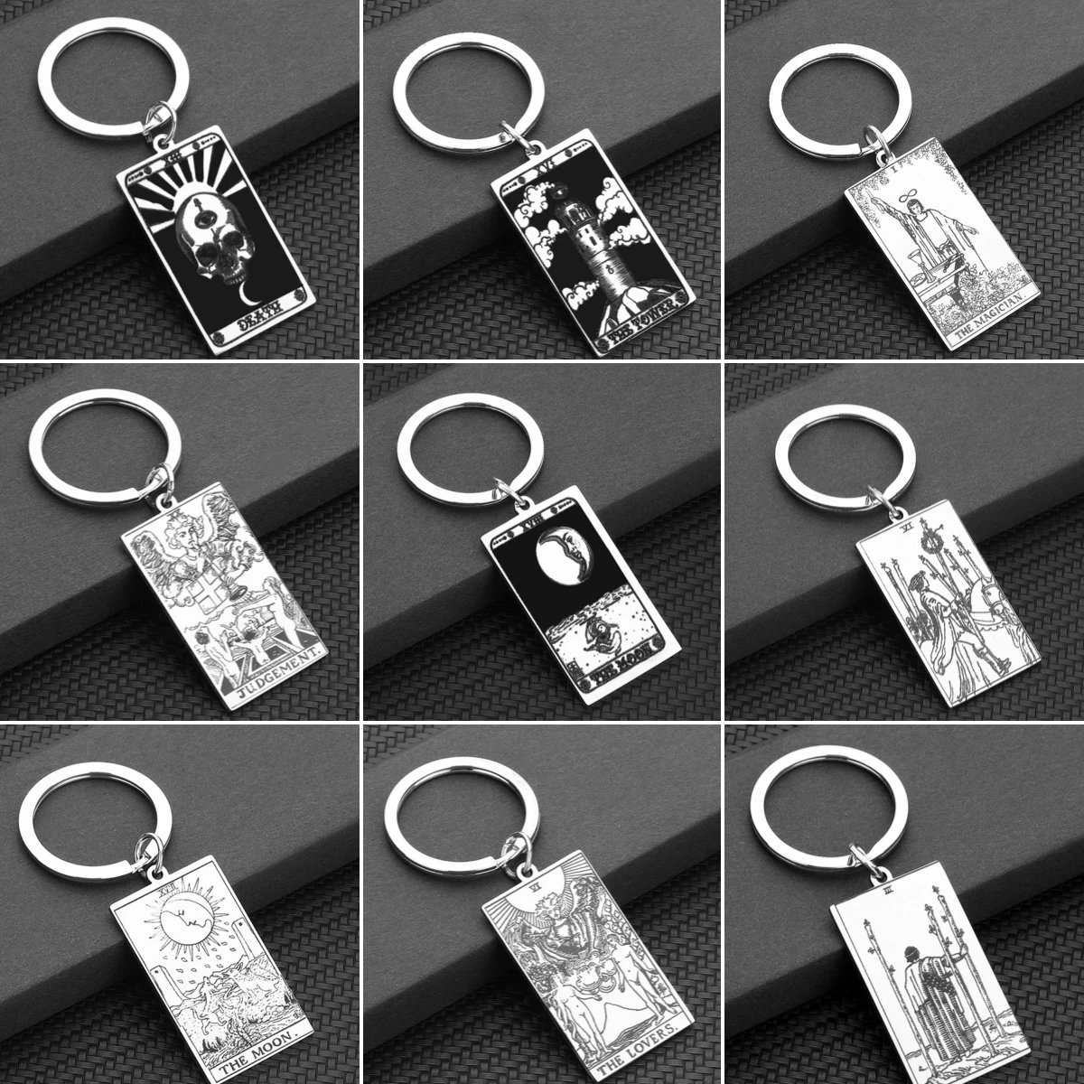 

Модный брелок с картами из мажорной арканы, брелок с Таро, винтажный амулет, ювелирные изделия, подвеска, брелок для ключей «Death» для женщин