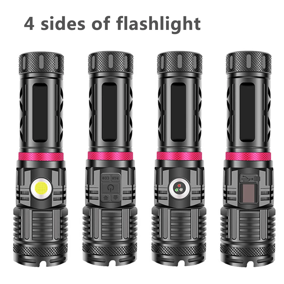 

XHP160 16-core 4 Color High Quality Led Flashlight USB Rechargeable Powerbank 3pcs 18650 Battery Torch Aluminum Zoomable Lantern