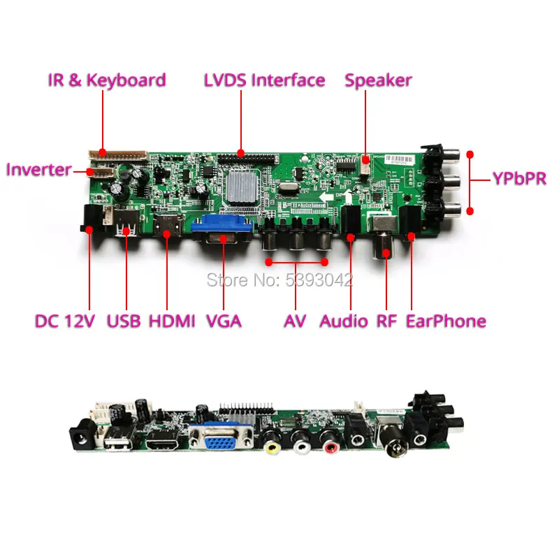 

Fit B154EW01 V8 V9/B154EW02 V0 V1 V2 V3 panel 1CCFL LCD control board kit signal digital DVB 1280*800 USB VGA AV 30pin LVDS