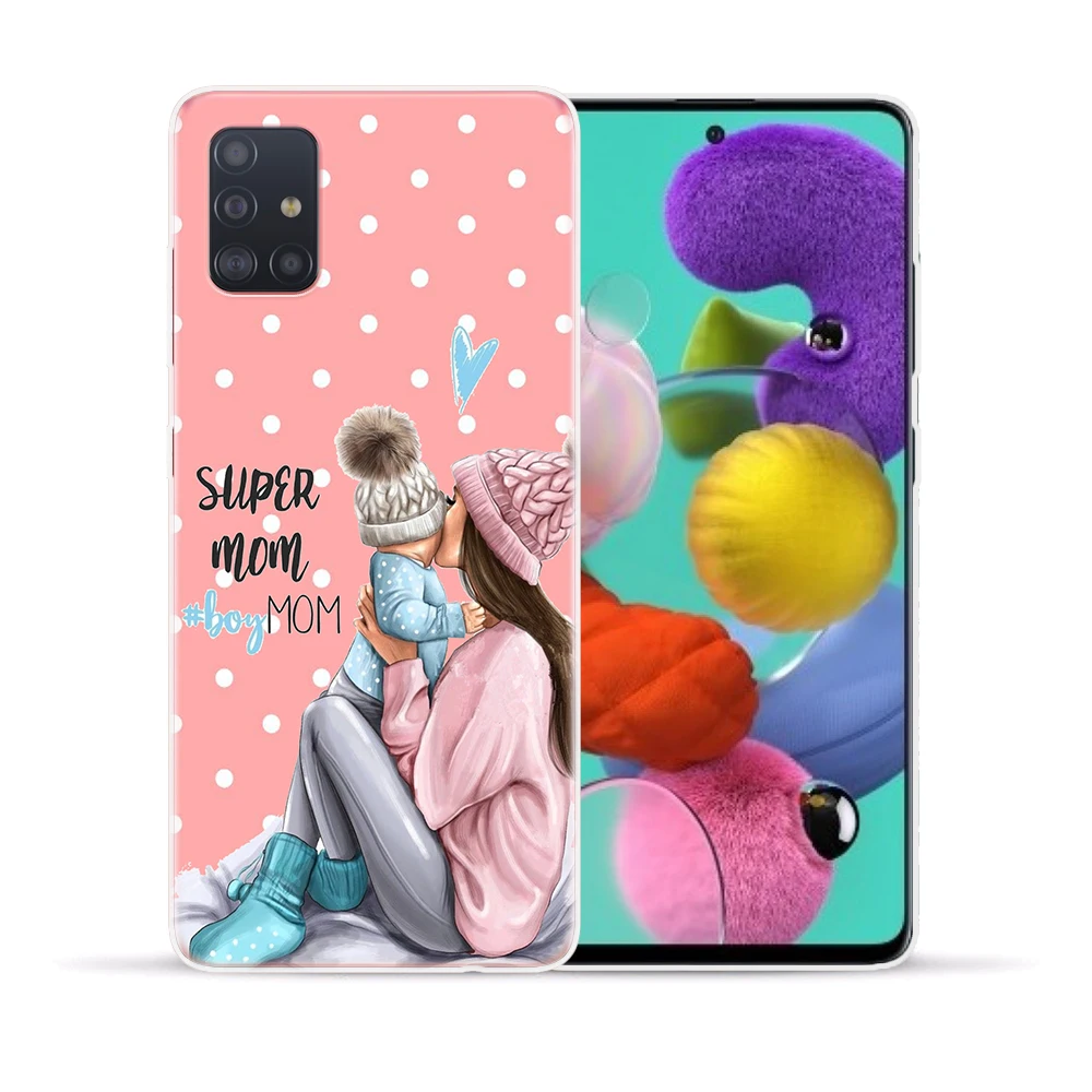 Силиконовый чехол Super Mama Girl Mom Boy Baby для Samsung A51 A71 A01 A81 A91 S20 Plus Ultra Note 10 Pro Lite мягкие