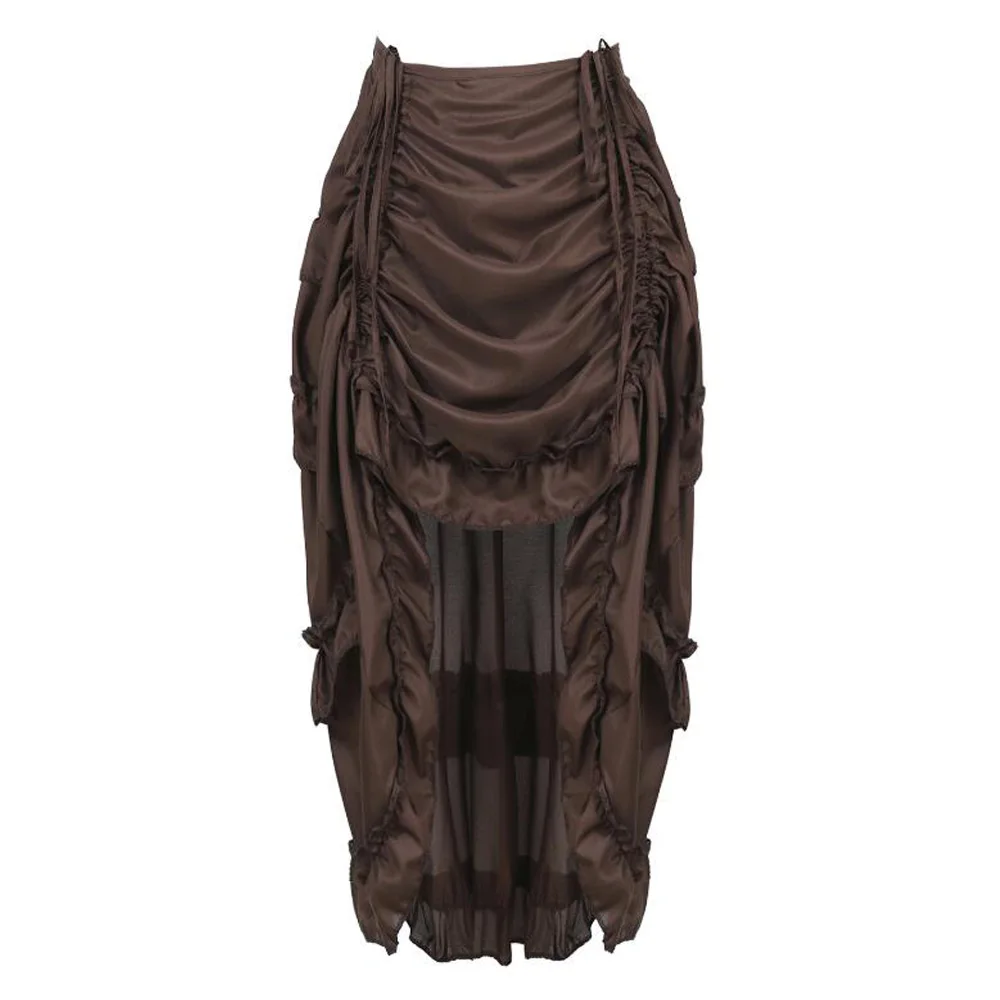 

Plus Size Vintage Steampunk Skirts Womens High Waist Cosplay Costume Retro Ruched Victorian Gothic Dance Party Corset Skirts