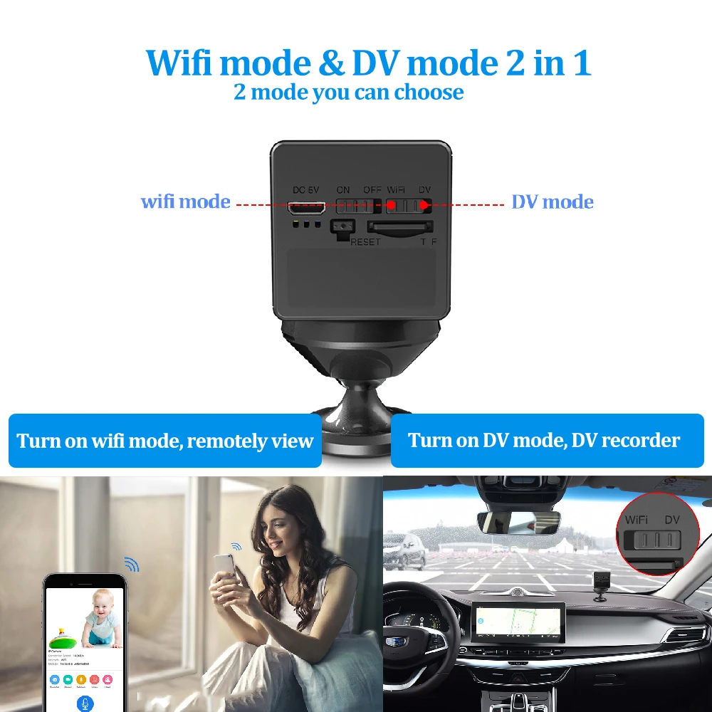 Мини Wi Fi камера Vstarcam 1080P с ИИ датчиком присутствия 1500 мАч аккумуляторная IP