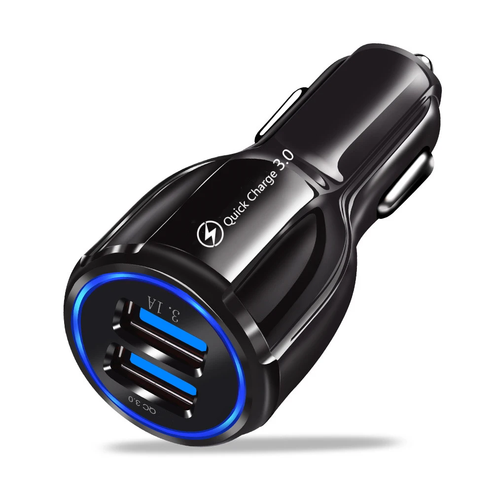 Европейский Союз (ЕС) Автомобильное USB зарядное устройство Быстрая зарядка 3,0 2,0 зарядное устройство для мобильного телефона 2 порта USB быстрое автомобильное зарядное устройство для iPhone samsung планшета автомобильное зарядное устройство - Тип штекера: Европейский Союз (ЕС)