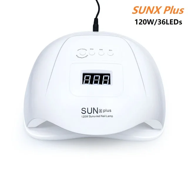 SUNX Plus 120W Защита от солнца X5 плюс светодиодный свет 72 Вт Сушилка для ногтей ЖК-дисплей монитор 36 светодиодный лак для ногтей фен сушить Светоотверждаемый гель для полировки Сенсор смарт-таймер для маникюра - Цвет: SUNX Plus 120W