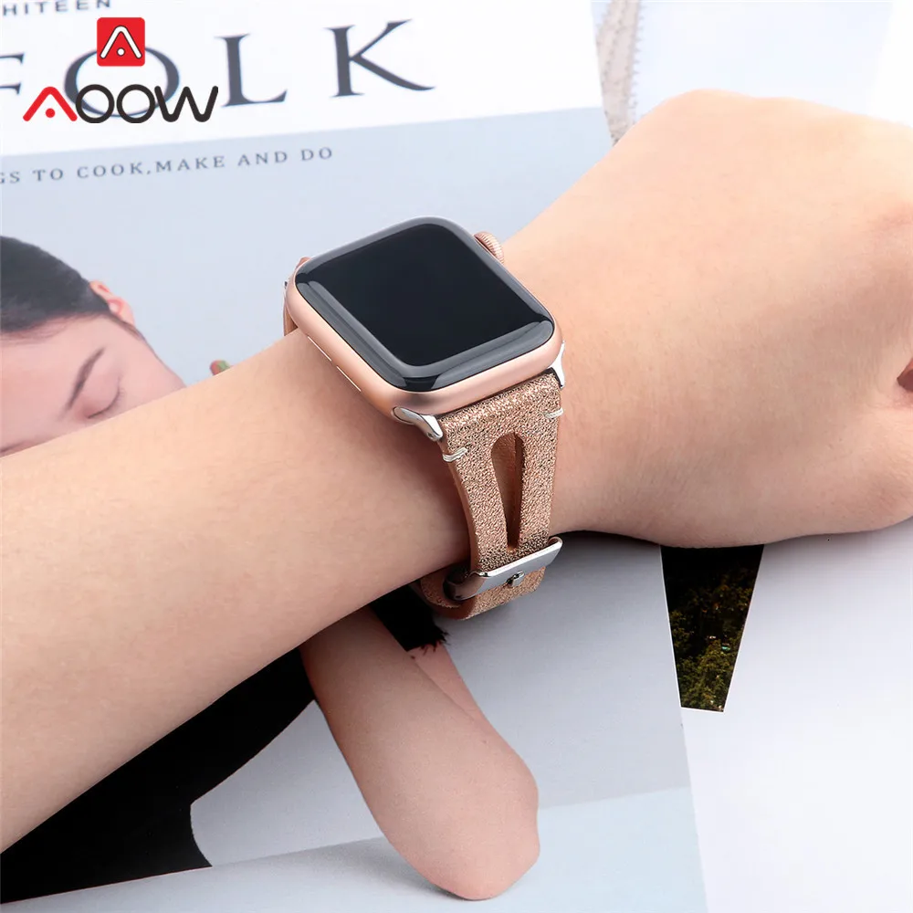 Ремешок из натуральной кожи с принтом для Apple Watch 40 мм 44 мм для iwatch 38 мм 42 мм ремешок серии 4 3 2 1 браслет аксессуары