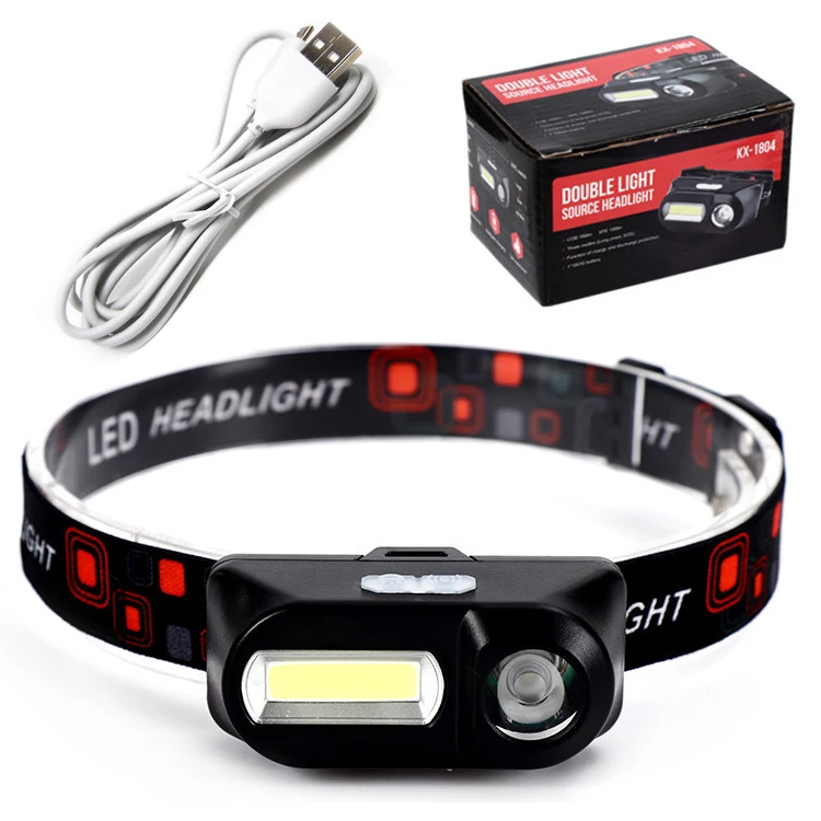 Портативный Миниатюрный светодиодный налобный фонарь XPE + COB для кемпинга и