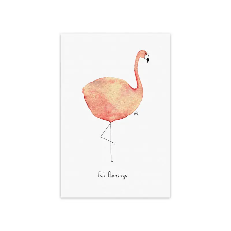 

Baby Nursery Painting Cartoon Animal Whale Flamingo Wall Art Canvas Poster Nordic Kids Children Bedroom Decoration Pictures