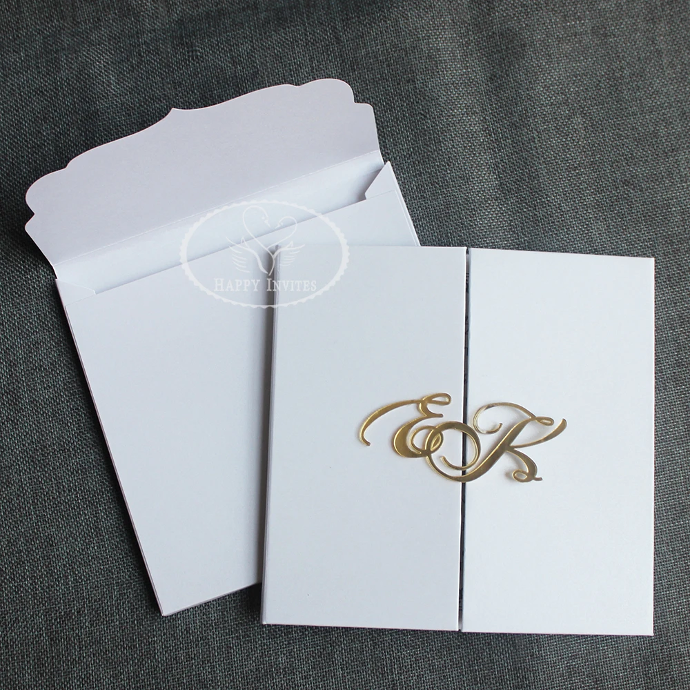 100 шт. элегантная белая пригласительная открытка в твердом переплете на заказ с