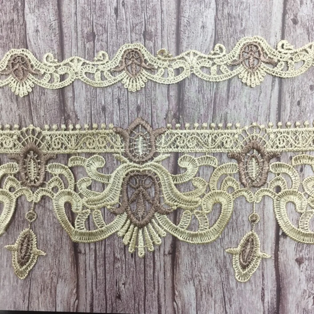 2 ярдов Золотая кружевная отделка вышивка лента DIY Швейные аксессуары для