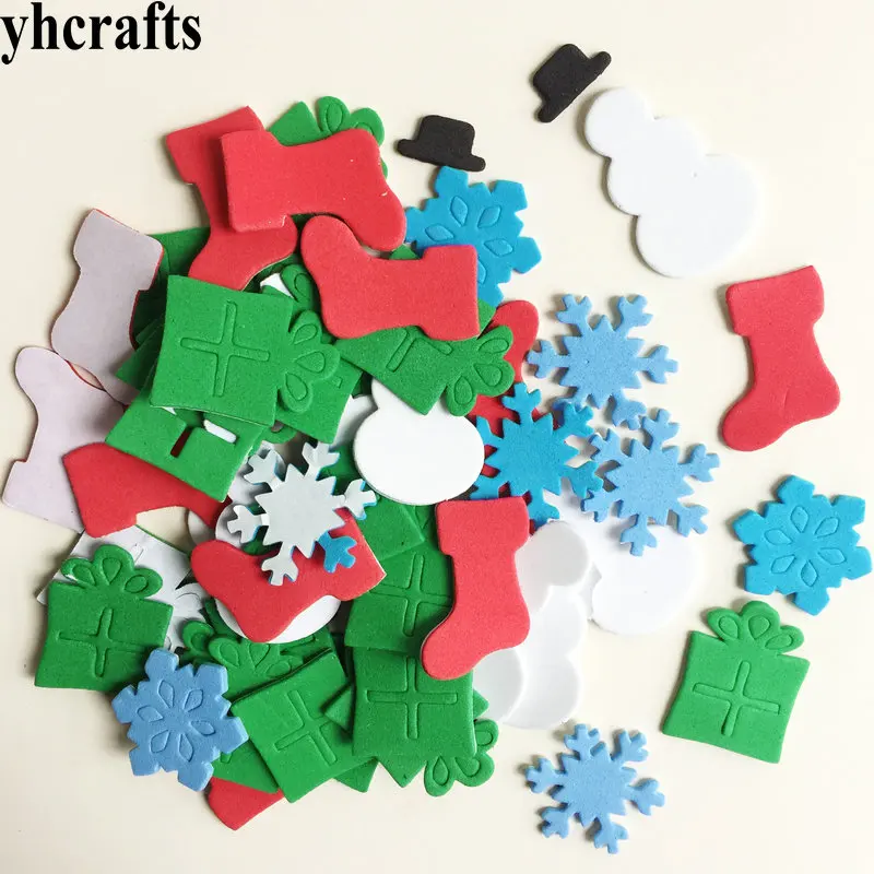 40PCS xmas 1 пакет/партия. Милые наклейки из пены с животными в ферме, детские игрушки DIY. Набор для скрапбукинга. Ранние образовательные поделки. Поделки для детского сада. Элементы деятельности - Цвет: 40PCS xmas