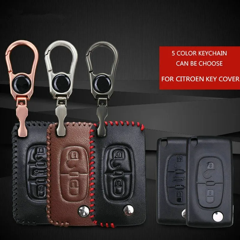 Чехол для ключей из натуральной кожи Citroen C4L C2 C3 C4 C5 C6 C8 Xsara Picasso Elysee Berlingo Jumpy|Футляр