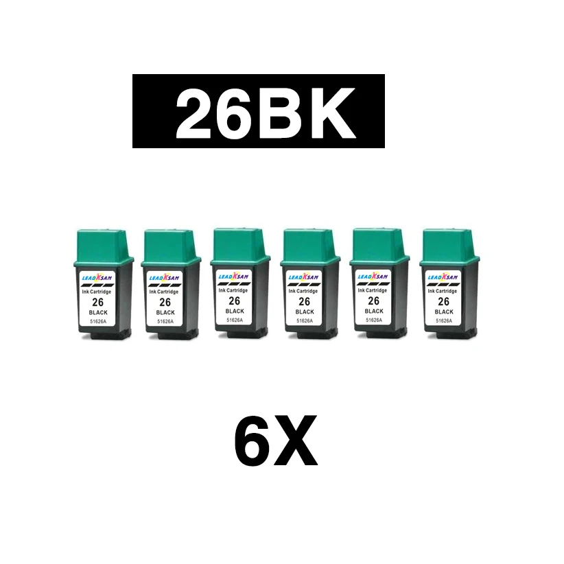 6x Лидер продаж картриджи черного цвета замена для 26 26XL совместимый с hp26 Deskjet Plus 400