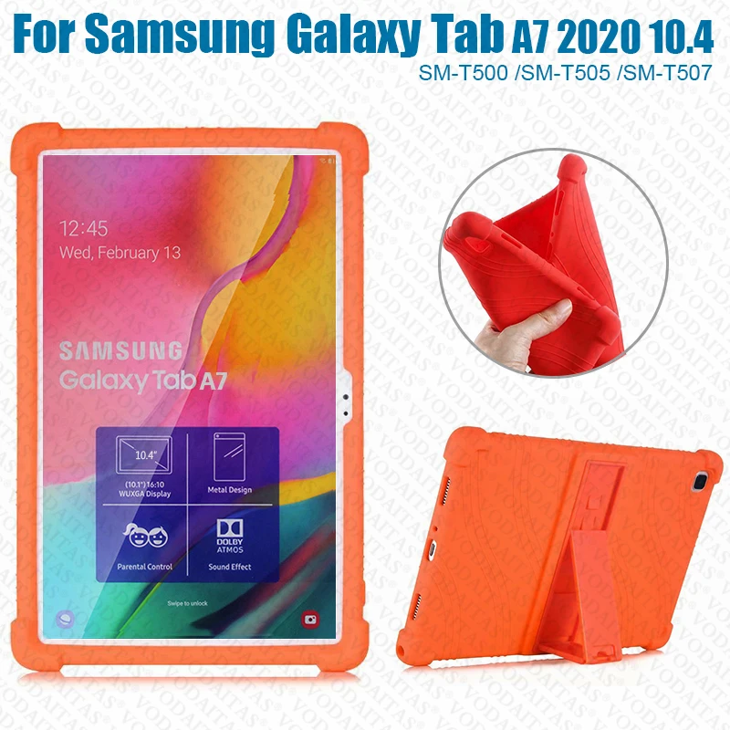 

2020 новый детский силиконовый чехол с подставкой для Samsung Galaxy Tab A7 2020, SM-T500, SM-T505, SM-T507, 10,4 дюйма, противоударный чехол для планшета