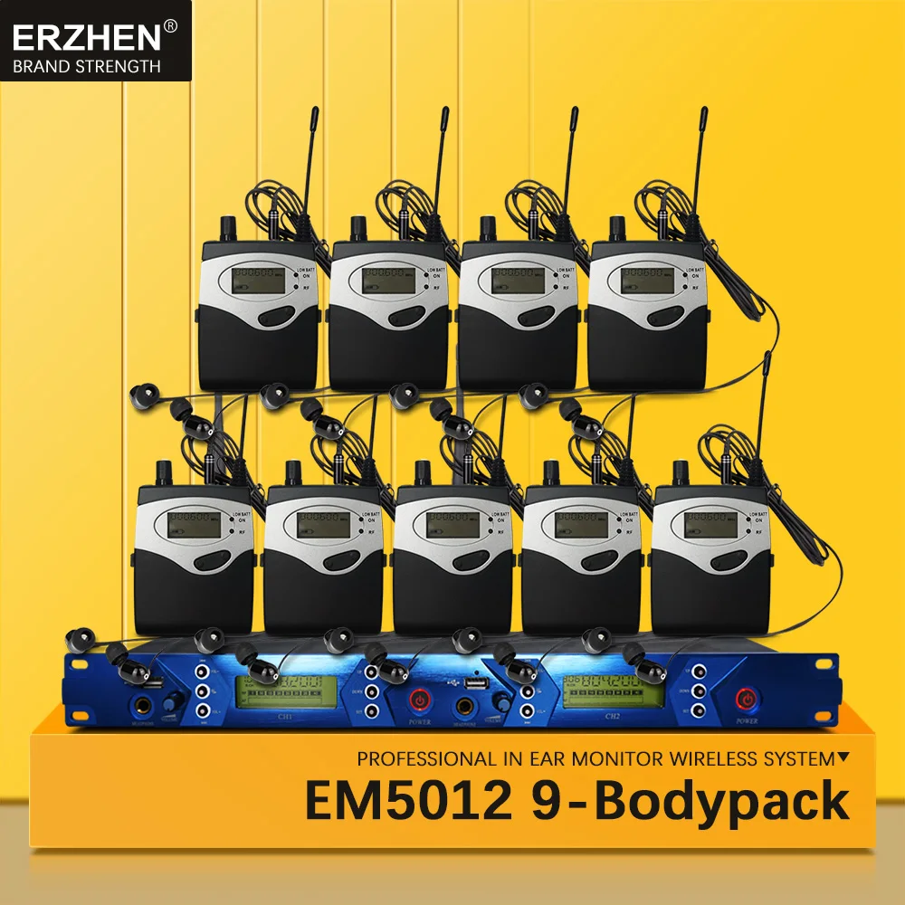 EM5012 в ухо монитор Беспроводная система SR2050 Двойной передатчик мониторинга 9