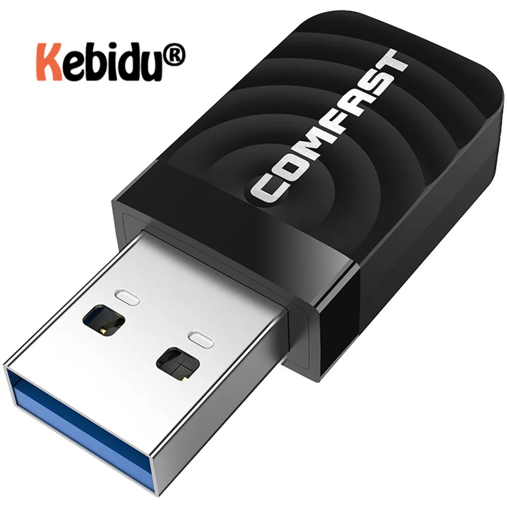 

Kebidumei 1300Mbps Mini USB Wifi Adapter Dual Band 2.4G/5.8G Wifi Network Card antenna Wireless Computer Network Card Receiver