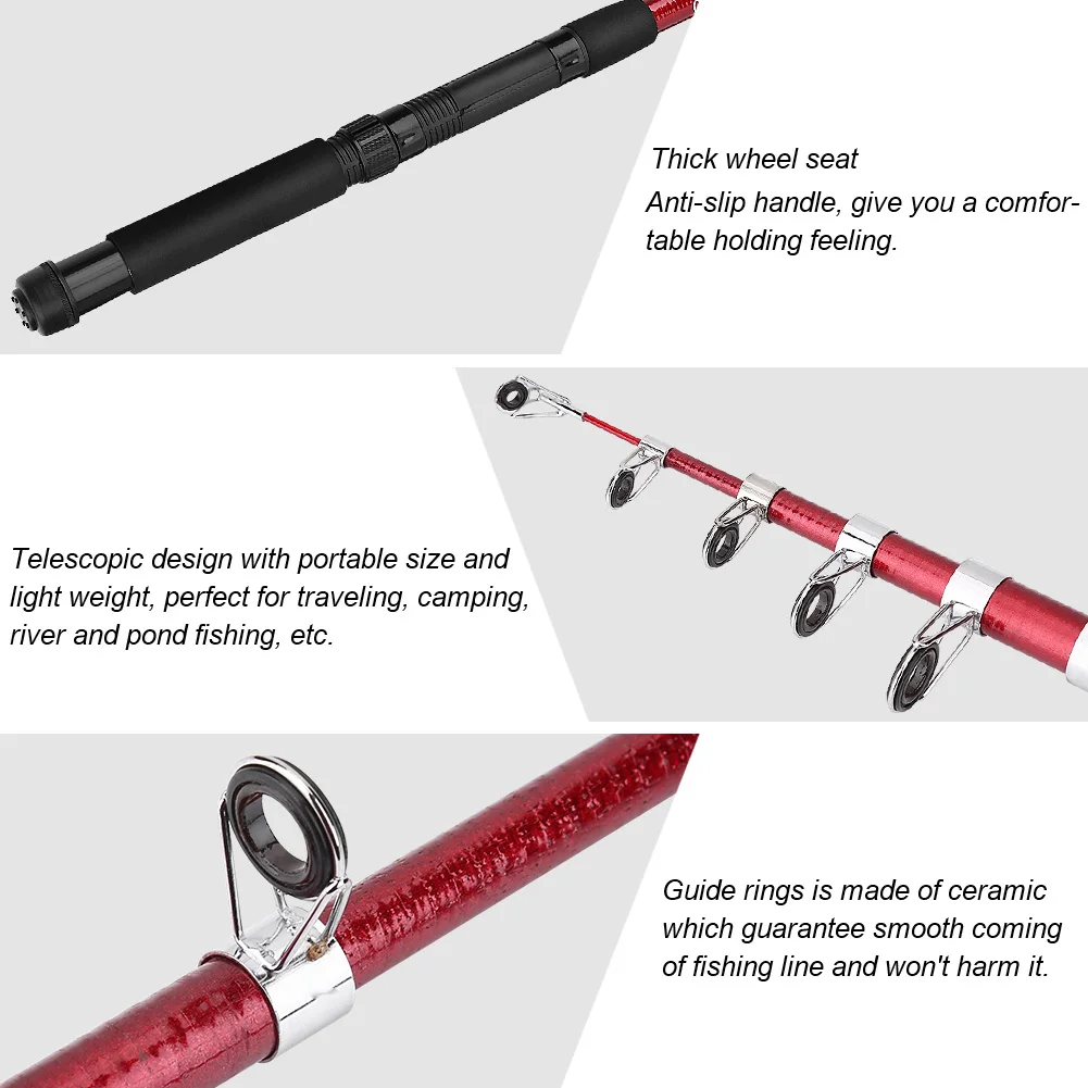 Горячая Распродажа Удочка из стекловолокна для литья на шесте 3 м снасти