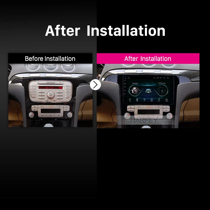 Harfey AUX сенсорный экран 9 дюймов Android 1 GPS навигация радио для Ford S-Max Auto A/C 2007-2008 с