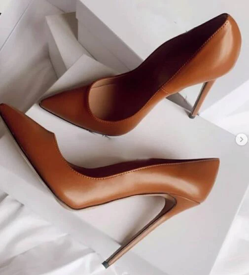 Туфли Carpaton женские на высоком каблуке 12/10 см пикантные туфли-лодочки матовая кожа