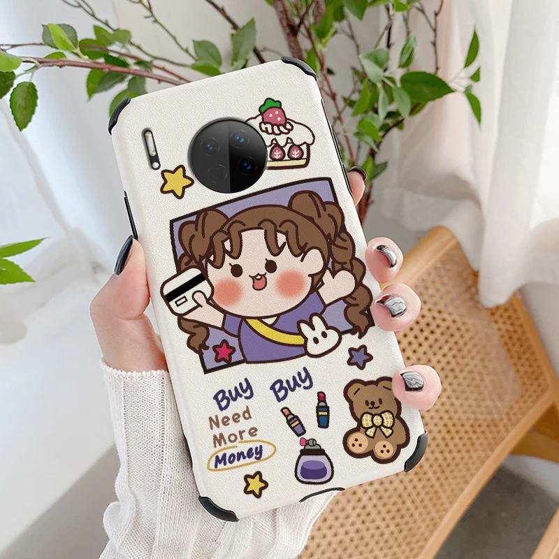 

Gold Little Bear Phone Case For Huawei Mate 30 30Pro 30Lite Pro Lite Liquid Silicone Cover