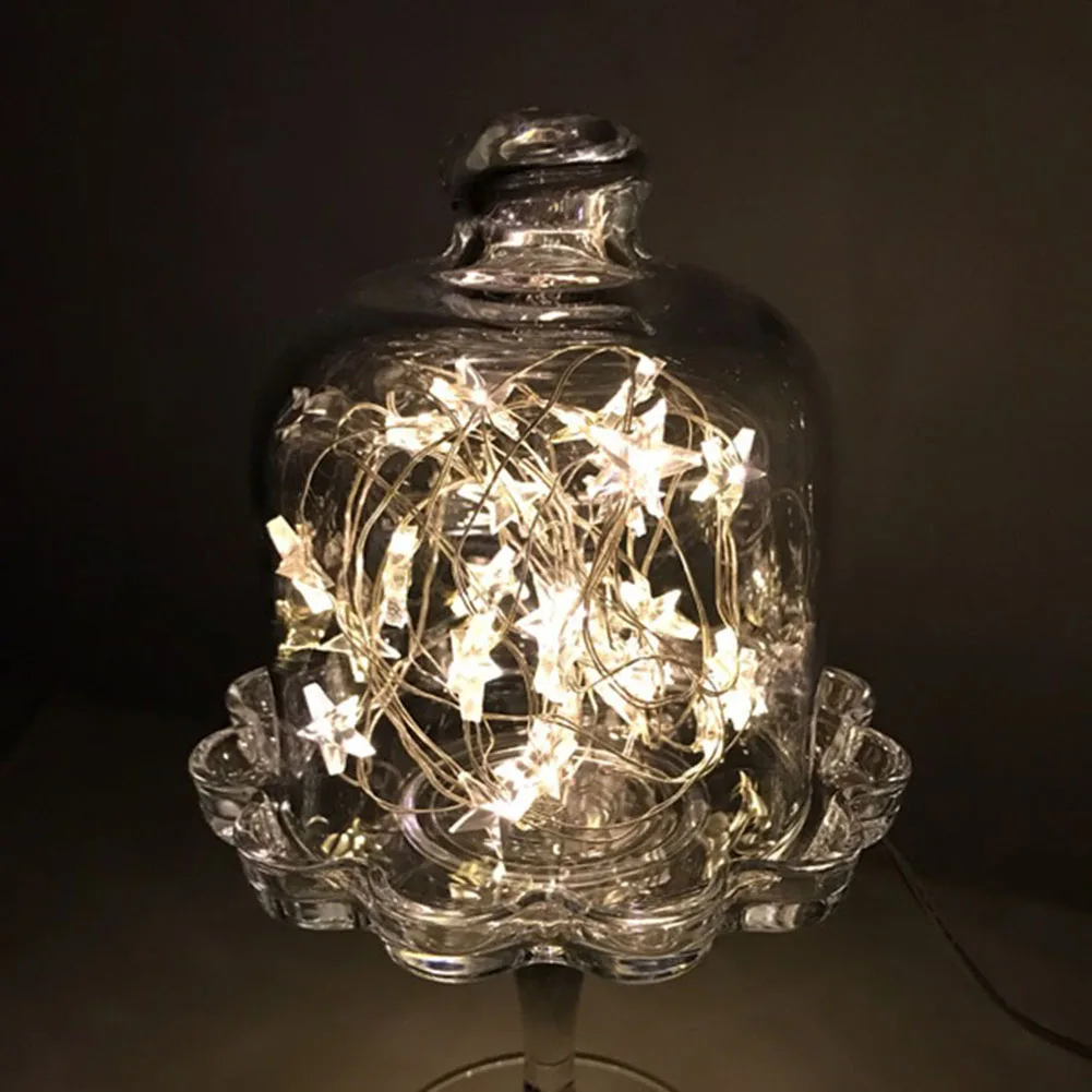 

Battery Operated Copper Wire Lamp 3/2m 30 LED Novelty Star Fairy Lights String Wedding Home Indoor Decoration