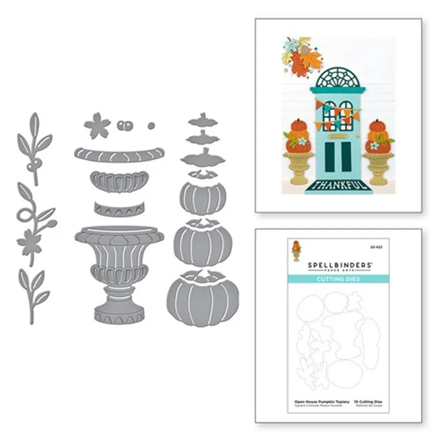

Open House Pumpkin Topiary Etched 2021 New Metal Cutting Dies Scrapbook Decoration Stencil Embossing Template DIY Greeting Card