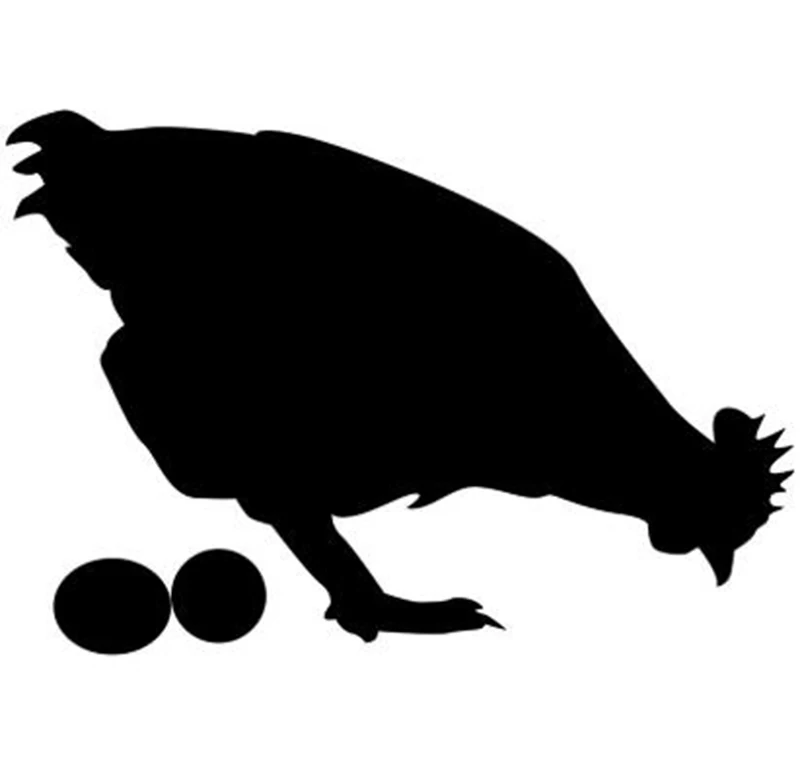 Черный/серебряный интересные курица и яйца авто Стайлинг виниловые наклейки в