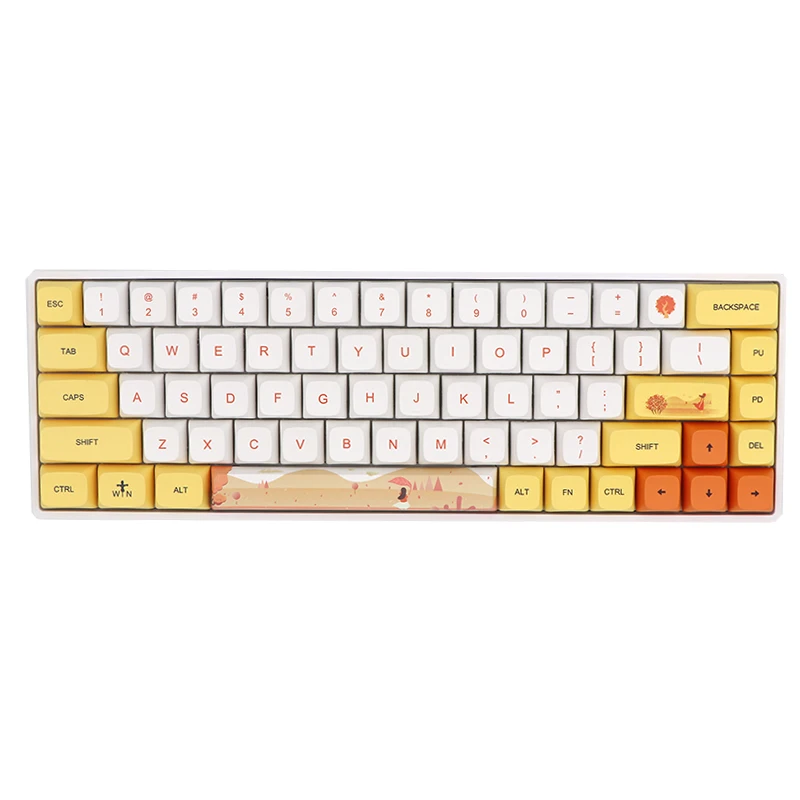 Клавиши Keypro QiuYun для механической проводной USB-клавиатуры белого и желтого цветов