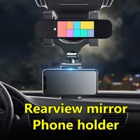 car rearview mirror phone holder mobile bracket interior parts universal abs support 180 degree rotation angle adjustable mount