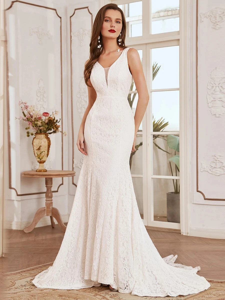 

Ever Pretty Elegant Wholesale Sleeveless Fishtail Wedding Dress Vestidos De Gala