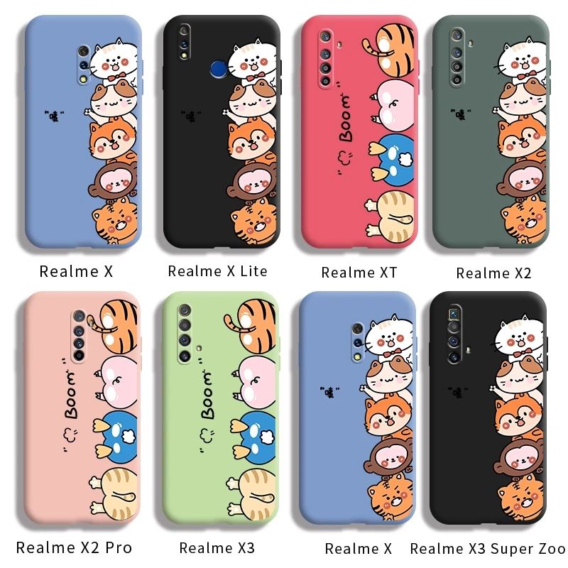 for realme x lite xt x2 pro x3 super zoom case with cute pet pattern back cover fall prevention casting free global shipping