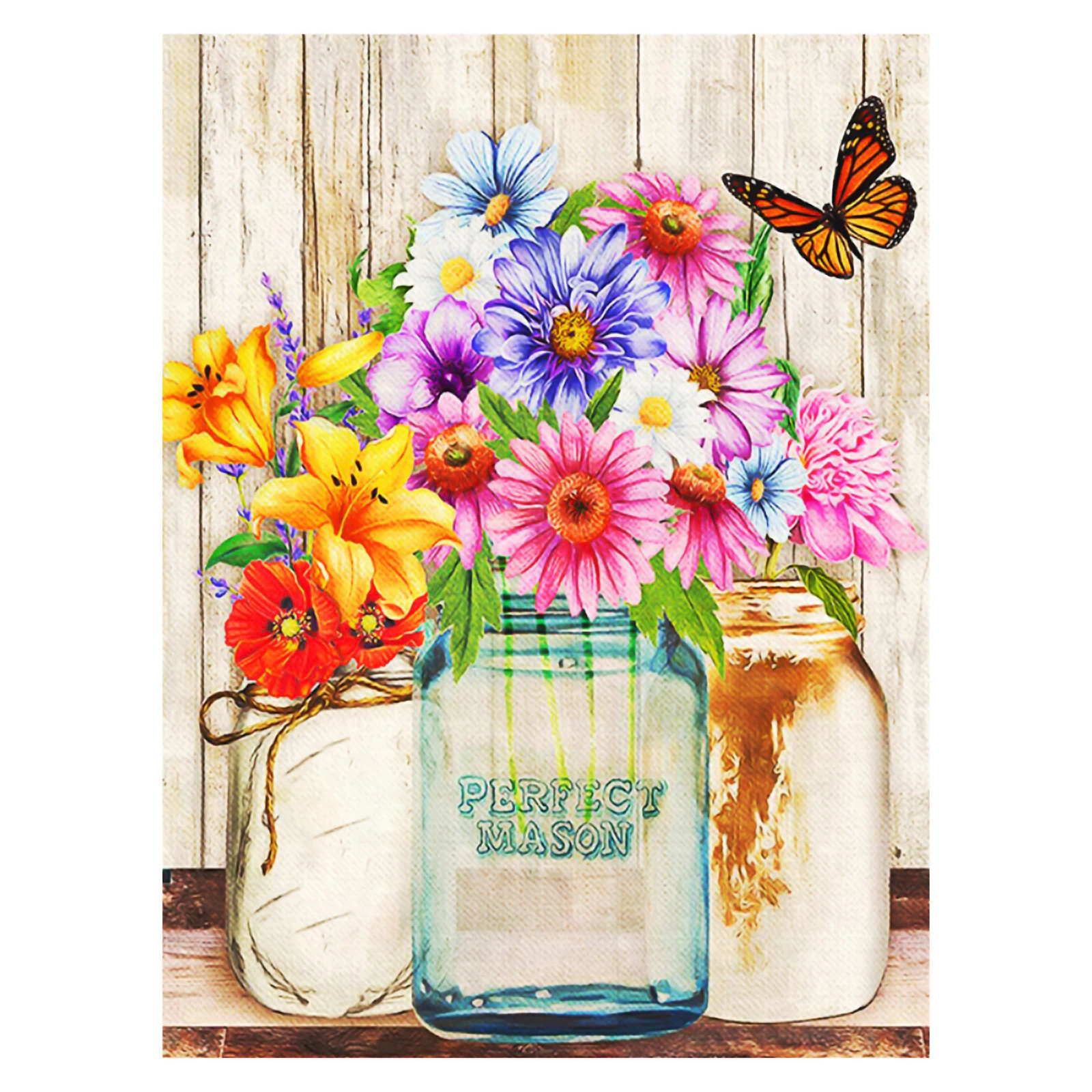 HJMGL набор цветочной алмазной картины 5d Бриллиантовая художественная ваза полная