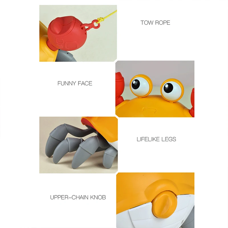 

Baby Bath Toys Swim Big Crab Cable Learning To Walk Bathtub Clockwork Toys Infant Play Water Cute Cartoon Classic Toy Kid Gift