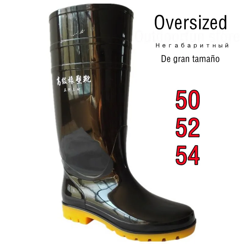 Oversized Waterproof boots 50 52 54 Large size Garden Water Rain shoes Outdoor work Fishing Anti slip Labor Car wash Rubber Tube