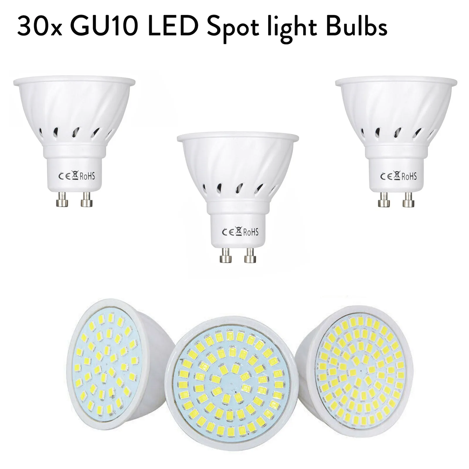 Светодиодная лампа направленного света 30X GU10 36 54 72 LED s lampara 220V GU 10 bombillas led MR16 Lampada