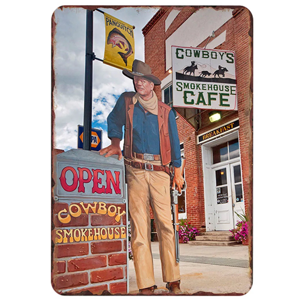 

Movie Cowboy Vintage Metal Tin Sign Poster Metal Plate Retro Pub Bar Cinema Man Cave Wall Decor Art Plaque 8x12 Inch Metal Signs