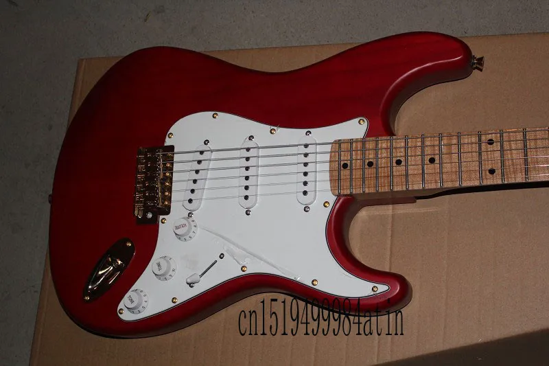 Высокое качество красное пламя клен гитара Золотое оборудование