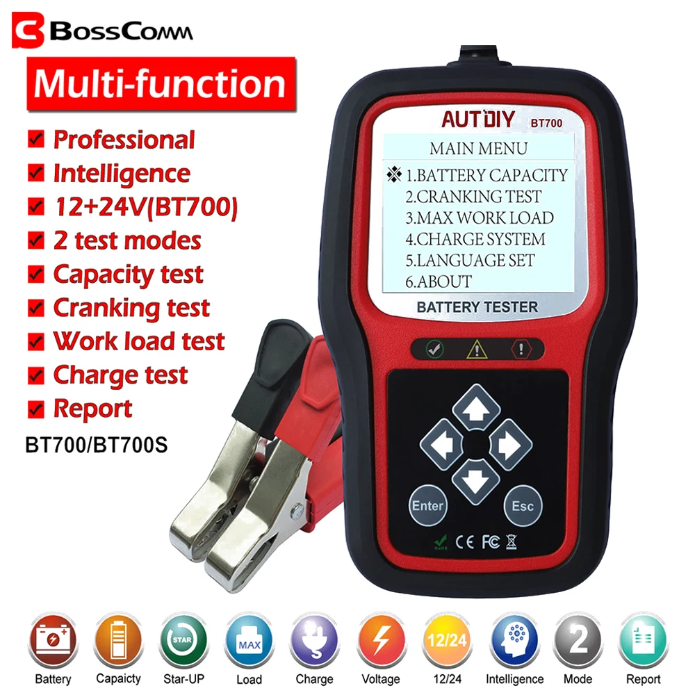 Автоматический автомобильный рычаг управления Батарея Тестер 12/24V автомобиль